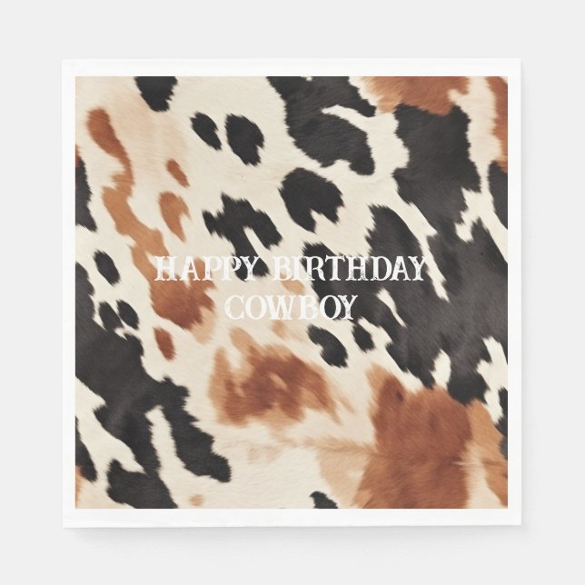 Western Brown Cream Animal Cowhid Serviette (Vorderseite)