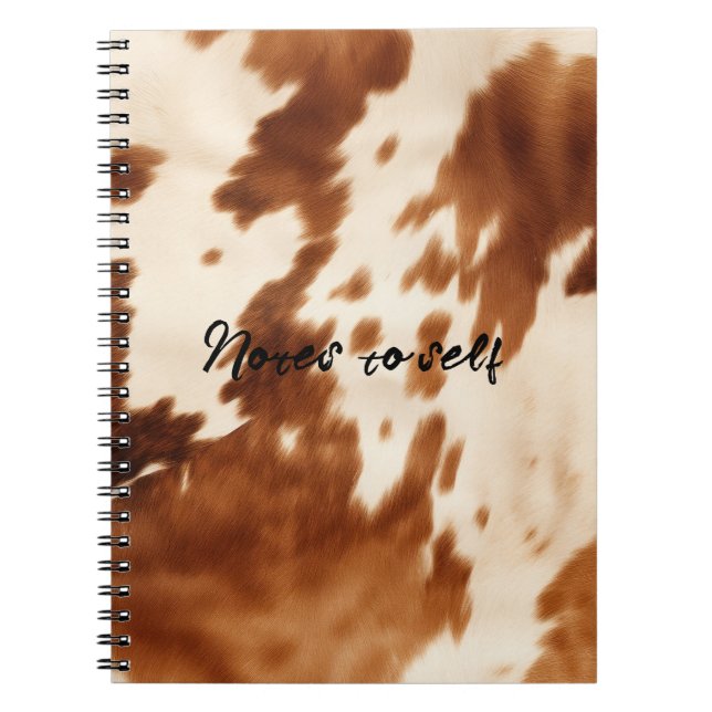 Western Brown Cream Cowhide Notizblock (Vorderseite)