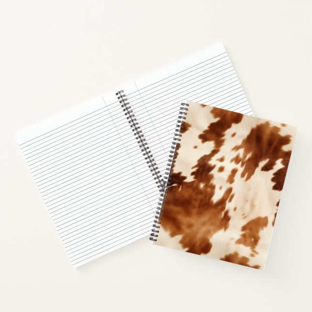 Western Brown Cream Cowhide Notizbuch (Innenseite)
