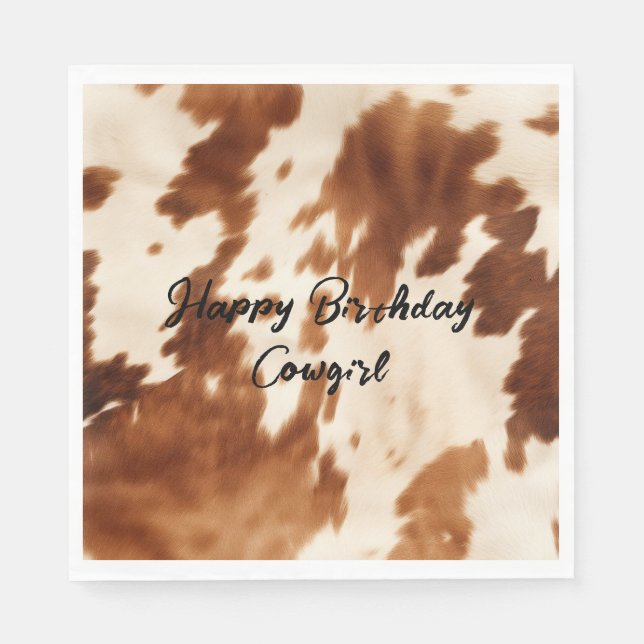 Western Brown Cream Cowhide Serviette (Vorderseite)
