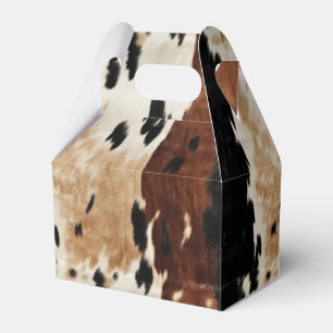 Western Brown Creme Cowhide Tier Geschenkschachtel