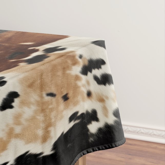 Western Brown Creme Cowhide Tier Tischdecke (Beispiel)
