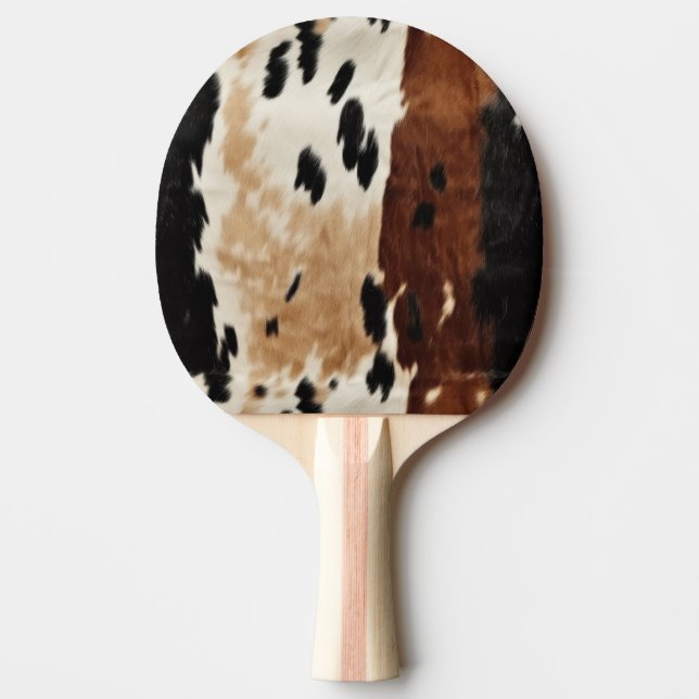 Western Brown Creme Cowhide Tier Tischtennis Schläger (Vorderseite)