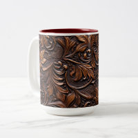 Western Brown Floral Imitate Leather
