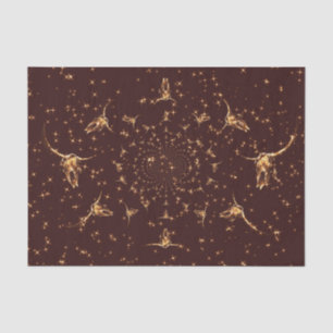Western Brown Gold Girl Glitzer Skull Seidenpapier