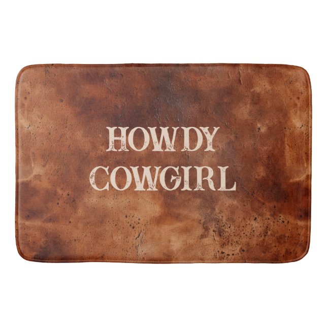 Western Brown Howdy Cowboy Brown Badematte (Vorderseite)