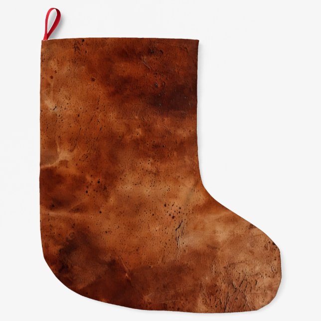 Western Brown Howdy Cowboy Brown Großer Weihnachtsstrumpf (Vorderseite)