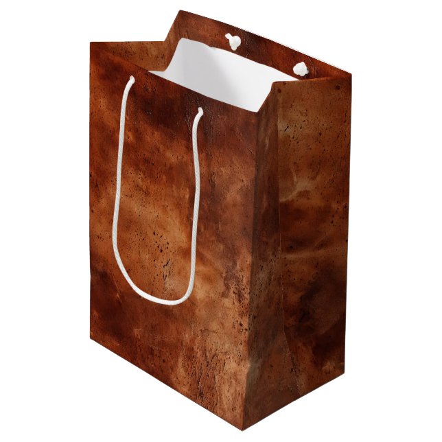 Western Brown Howdy Cowboy Brown Mittlere Geschenktüte (Vorderseite Schrägansicht)