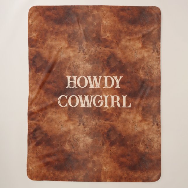 Western Brown Howdy Cowboy Brown Sherpadecke (Vorderseite)