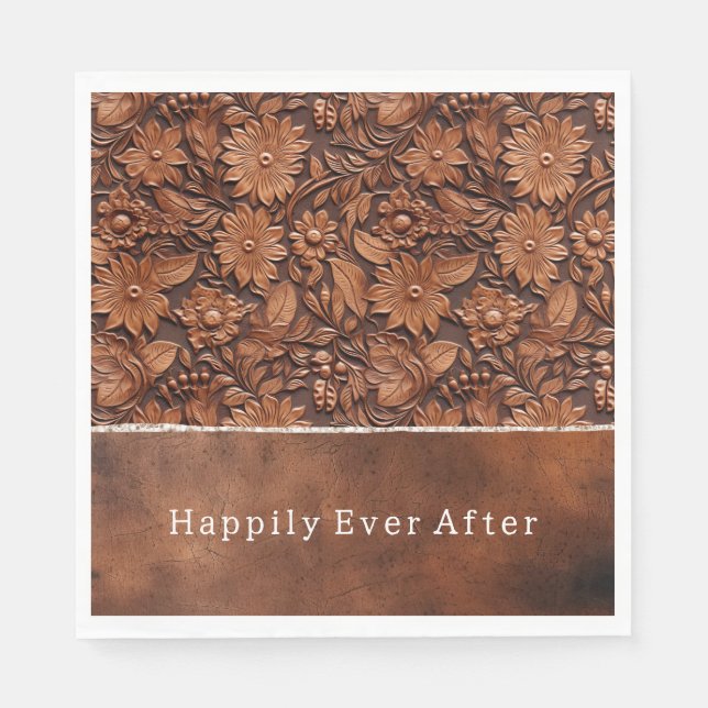 Western Brown Imitats Leather Serviette (Vorderseite)