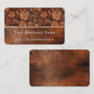 Western Brown Imitats Leather Visitenkarte