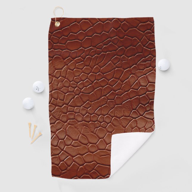 Western Brown Leather Look Animal Golfhandtuch (Insitu)