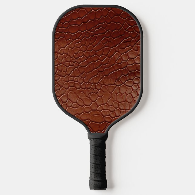 Western Brown Leather Look Animal Pickleball Schläger (Vorderseite)