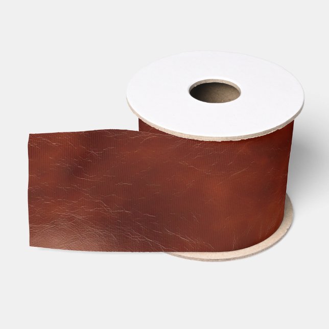 Western Brown Leather Look Ripsband (Spule)