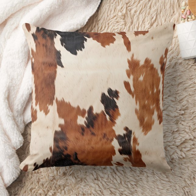 Western Brown Schwarz-weiß Cowhide Kissen (Decke)