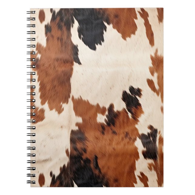 Western Brown Schwarz-weiß Cowhide Notizblock (Vorderseite)
