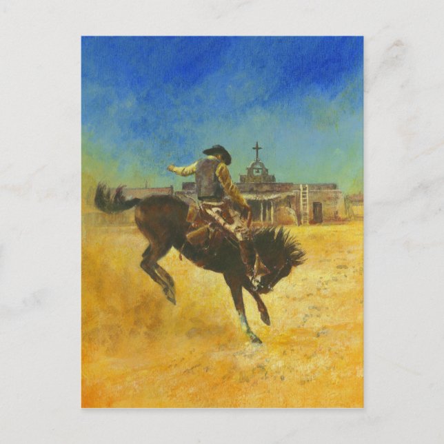 Western-Bucheinband-Illustration Postkarte (Vorderseite)