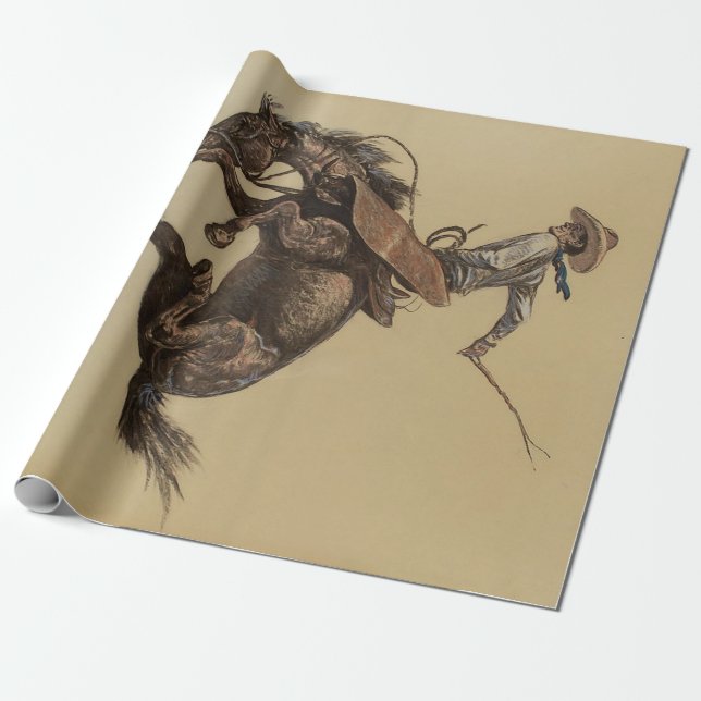 Western "Bucking Horse" von Will James Geschenkpapier (Ungerollt)