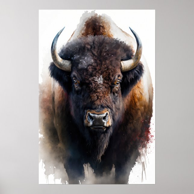 Western Buffalo Art Print Poster (Vorne)