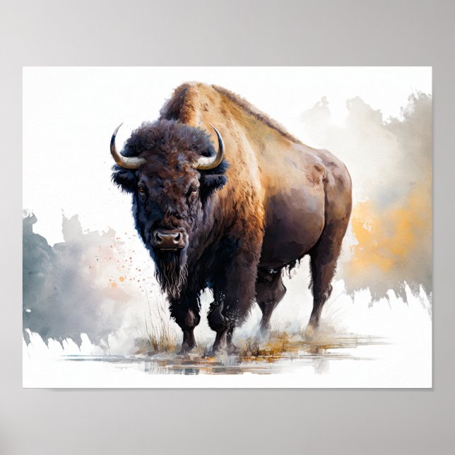 Western Buffalo Art Print Poster (Vorne)