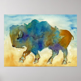 Western Buffalo Stilvolle Kunstform Poster