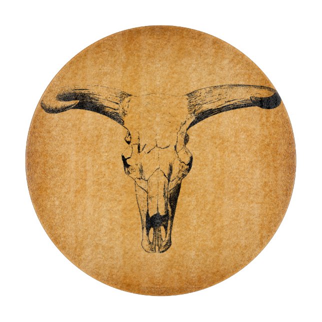 Western Bull Horns Schneidebrett (Vorderseite)