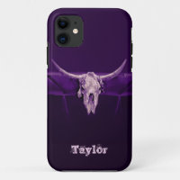 Western Bull Skull Lila Alte Rustikale