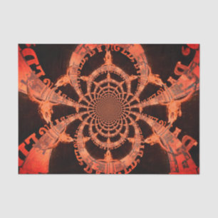 Western Bull Skull Vintag Orange Black Rustic Seidenpapier