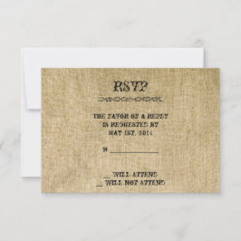 Western Burlap-Antwortkarte RSVP Karte