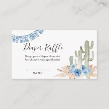Western Cactus Baby Shower Windel-Raffle Floral