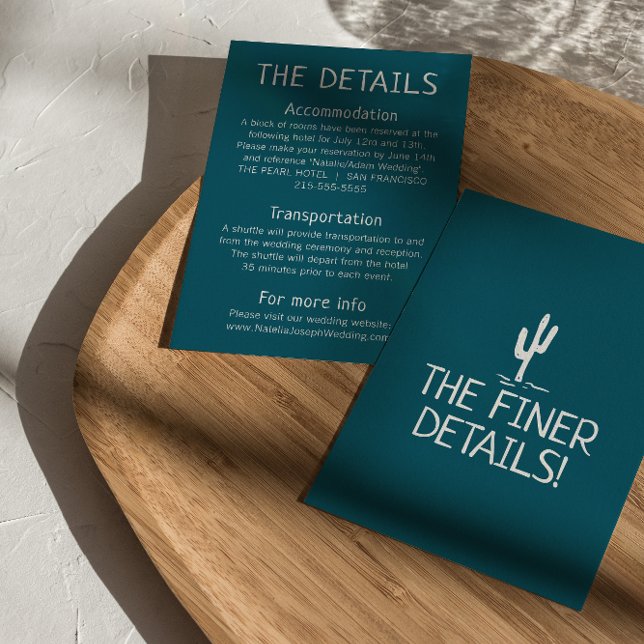 Western Cactus Modern Boho West Wedding Details Begleitkarte (Von Creator hochgeladen)