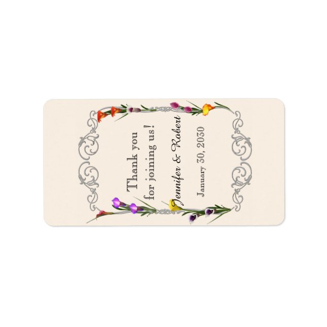 Western Calla Lily Wedding Lip Balm Label Adressaufkleber (Vorne)