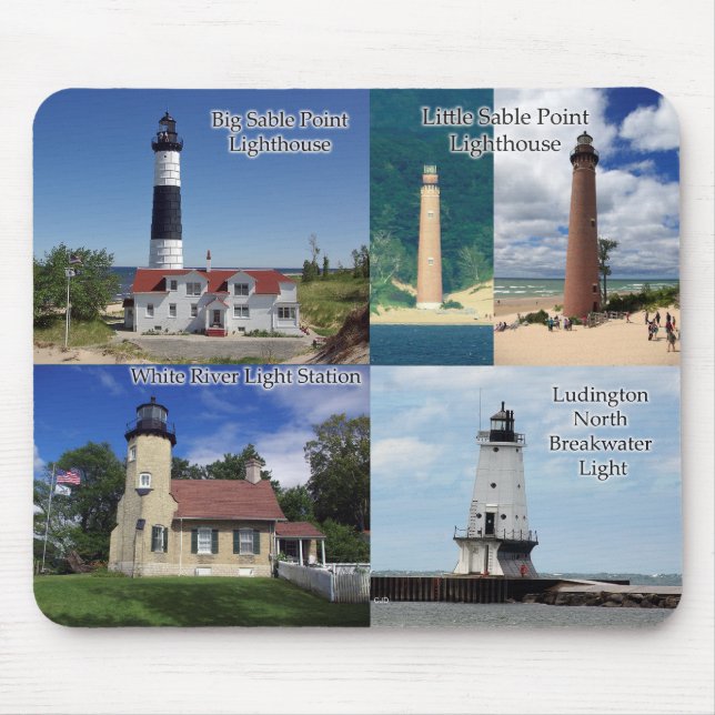 Western Central Michigan Leuchttürme Mousepad (Vorne)