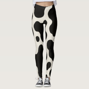 Western Charm Rodeo Saison Spaß Kuhdruck Leggings