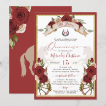 Western Charro Rote Rosen Blumenross Quinceanera