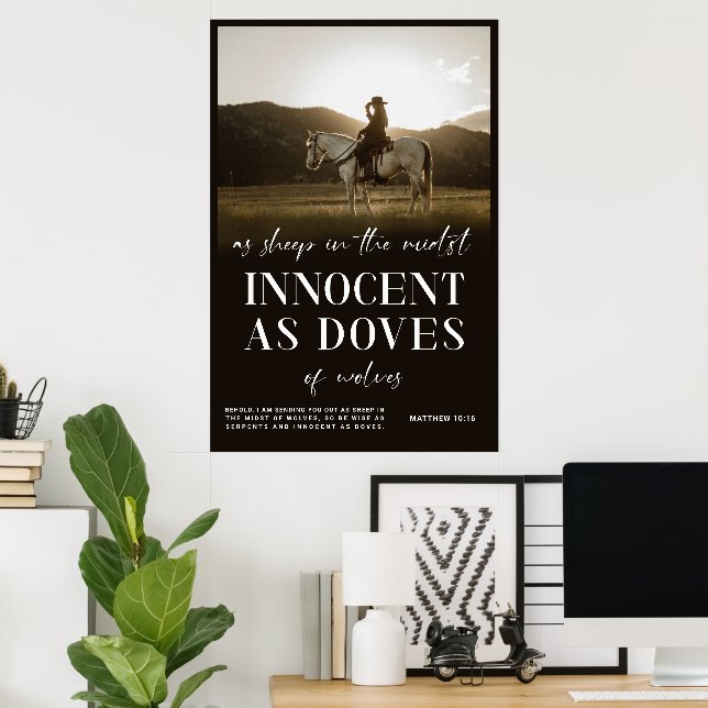 Western Christlich Poster, Matthew Bible Verse Poster (Heimbüro)