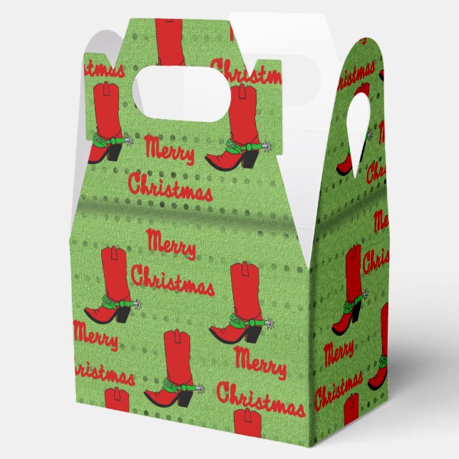 Western Christmas Cowboy Boot Geschenkboxen Geschenkschachtel (Geöffnet)