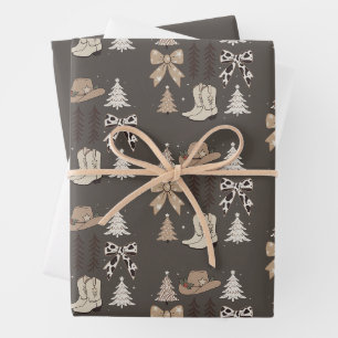 Western Christmas Cowboy Country Rodethetics Geschenkpapier Set