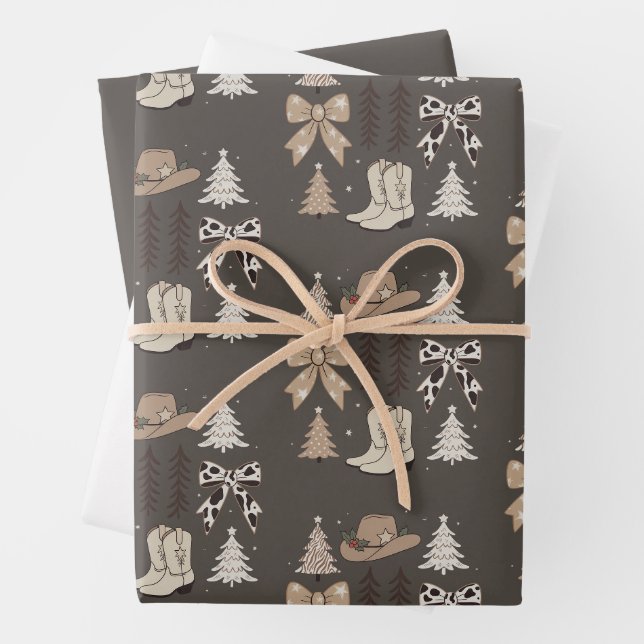 Western Christmas Cowboy Country Rodethetics Geschenkpapier Set (Beispiel)