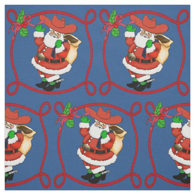 Western Christmas Cowboy Santa Stoff (Muster)