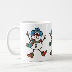 Western Christmas Cowboy Snowman mit Hut Kaffeetasse