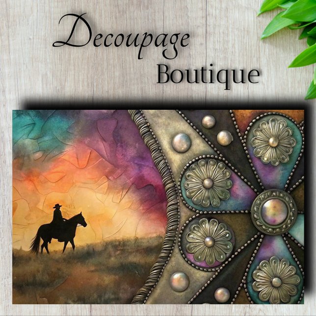 Western Conchos Decoupage Seidenpapier (Western Conchos Decoupage Tissue Paper)