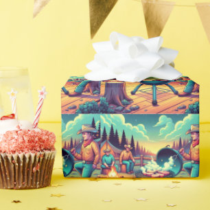 Western Cookout Cowboys Grillen Party Geschenkpapier