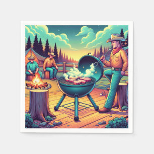 Western Cookout Cowboys Grillen Party Serviette