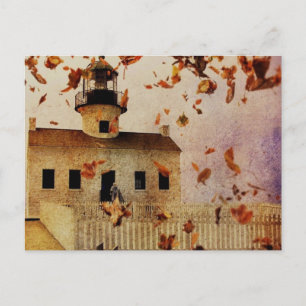 Western Country Church Kapelle Herbst Blätter Herb Postkarte