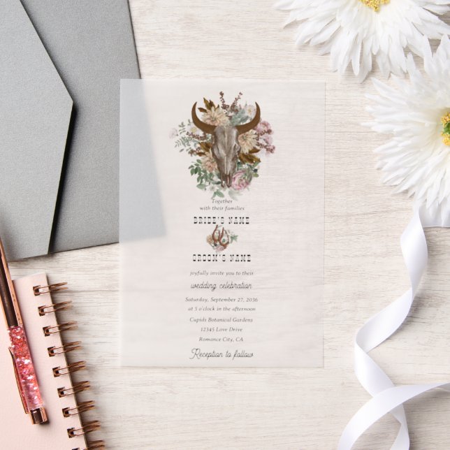 Western Country Cowboy Boho Kuh Skull Hochzeit (Hochzeit)