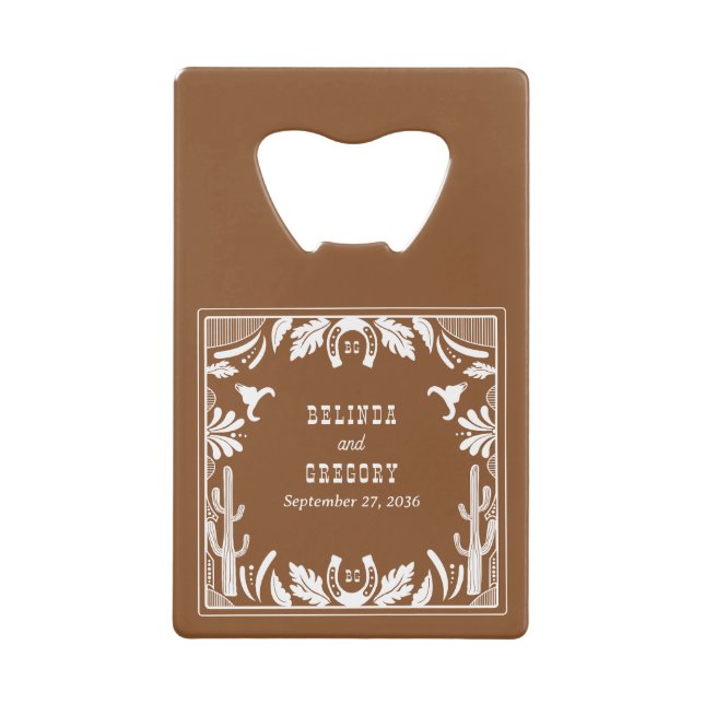 Western Country Cowboy Rustic Wedding  Geldbeutel Flaschenöffner (Vorderseite)