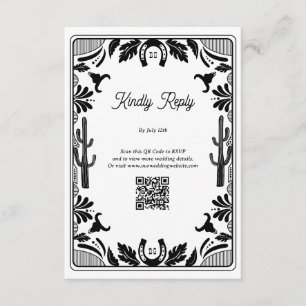 Western Country Cowboy Rustikale Hochzeit Begleitkarte