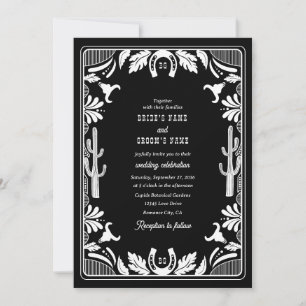 Western Country Cowboy Rustikale Hochzeit Einladung