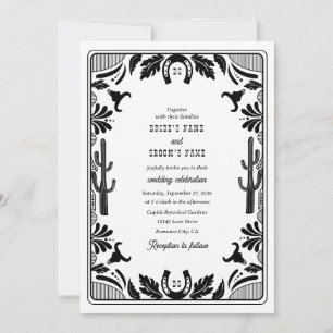 Western Country Cowboy Rustikale Hochzeit Einladung